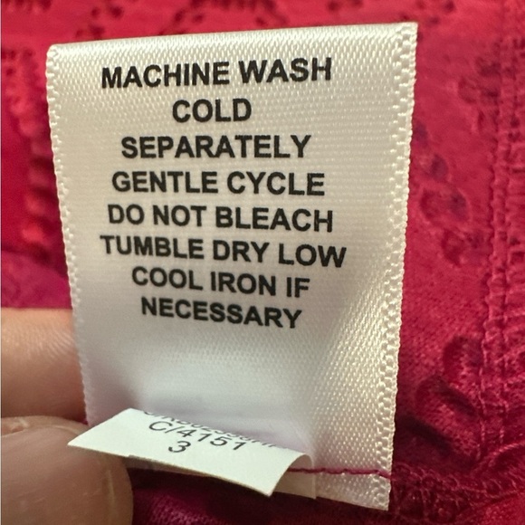 ELLE -Pink-Fuchsia Embroiled Geometric Pattern Stretchy Dress - Picture 6 of 6